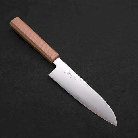 Santoku Chromax Polished White Urushi Handle 170mm-[Musashi]-[Japanese-Kitchen-Knives]