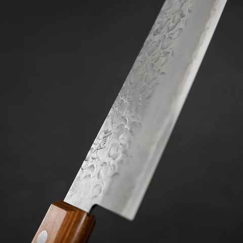 Santoku Chromax Tsuchime Brown Western Handle 165mm-[Musashi]-[Japanese-Kitchen-Knives]