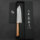 Santoku Chromax Tsuchime Brown Western Handle 165mm-[Musashi]-[Japanese-Kitchen-Knives]