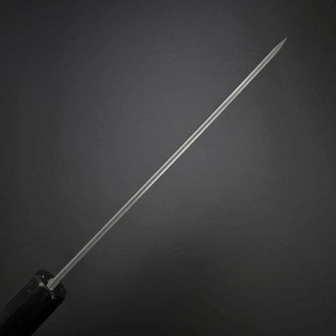 Santoku Cobalt Stainless HRC62 Kurouchi Damascus Buffalo Ebony Handle 165mm (6.5”)-[Musashi]-[Japanese-Kitchen-Knives]