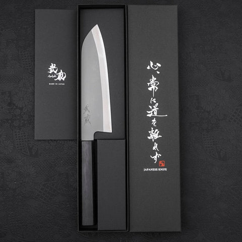 Santoku HAP-40 High Speed Tool Stee Dark Blue Urushi Handle 170mm-[Musashi]-[Japanese-Kitchen-Knives]