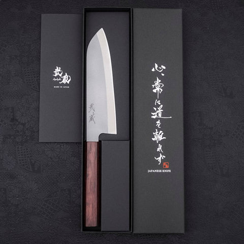 Santoku HAP-40 High Speed Tool Stee Purple Urushi Handle 170mm-[Musashi]-[Japanese-Kitchen-Knives]
