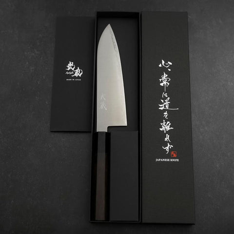 Santoku HAP-40 Polished Buffalo Ebony Handle 180mm-[Musashi]-[Japanese-Kitchen-Knives]
