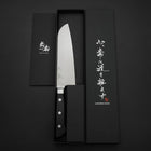 Santoku Molybdenum Polished Western Black Handle 175mm (6.8”)-[Musashi]-[Japanese-Kitchen-Knives]