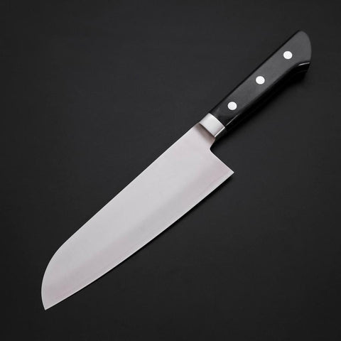 Santoku Molybdenum Polished Western Black Handle 175mm-[Musashi]-[Japanese-Kitchen-Knives]