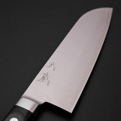 Santoku Molybdenum Polished Western Black Handle 175mm-[Musashi]-[Japanese-Kitchen-Knives]