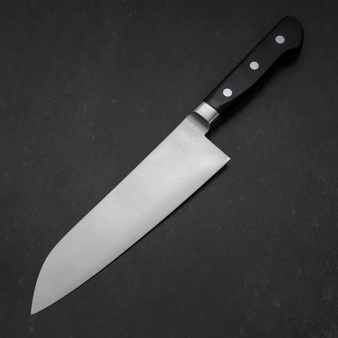 Santoku Molybdenum Polished Western Black Handle 180mm-[Musashi]-[Japanese-Kitchen-Knives]