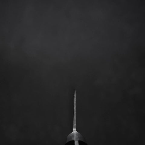 Santoku Molybdenum Polished Western Black Handle 180mm-[Musashi]-[Japanese-Kitchen-Knives]