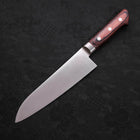 Santoku Molybdenum Polished Western Mahogany Handle 180mm-[Musashi]-[Japanese-Kitchen-Knives]
