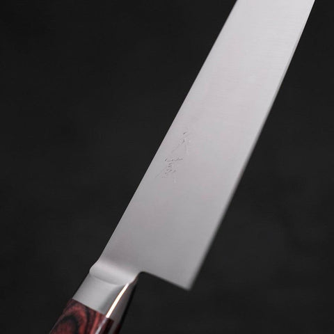 Santoku Molybdenum Polished Western Mahogany Handle 180mm-[Musashi]-[Japanese-Kitchen-Knives]