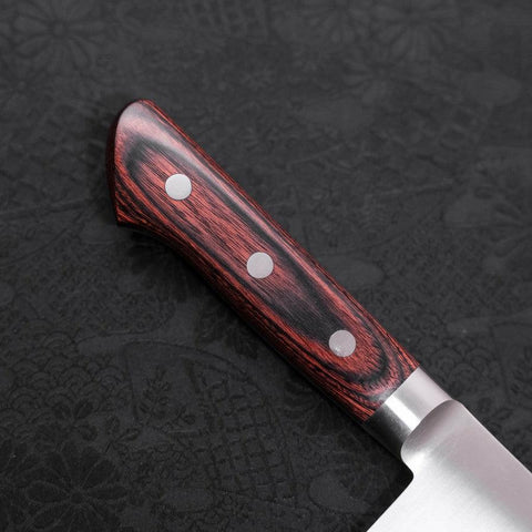 Santoku Molybdenum Polished Western Mahogany Handle 180mm-[Musashi]-[Japanese-Kitchen-Knives]