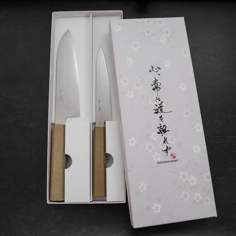 Santoku & Petty Chromax Pulido Mango Urushi Blanco Set Sakura