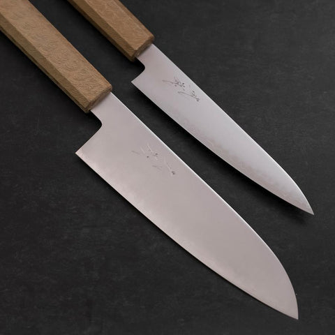 Santoku & Petty Chromax Pulido Mango Urushi Blanco Set Sakura