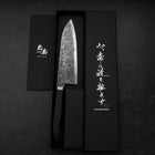 Santoku SG-2 Black Damascus Western Ebony Handle 180mm-[Musashi]-[Japanese-Kitchen-Knives]