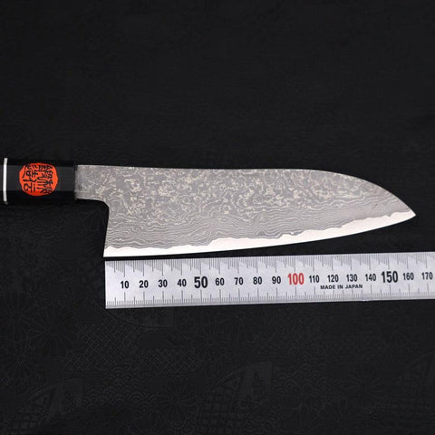 Santoku SG-2 Damascus Buffalo Ebony Handle 165mm-[Musashi]-[Japanese-Kitchen-Knives]