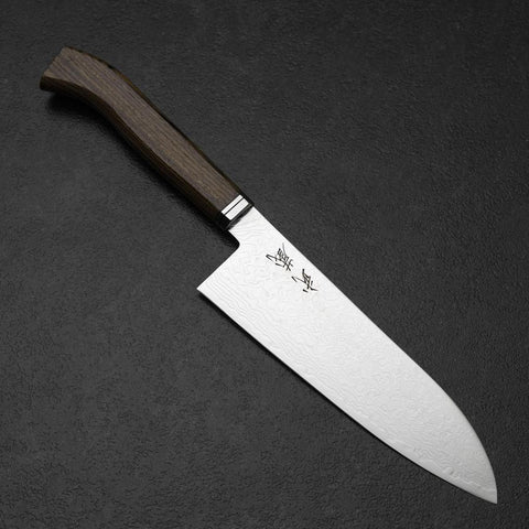 Santoku SG-2 Damascus Western Golden Ebony Handle 180mm (7”)-[Musashi]-[Japanese-Kitchen-Knives]