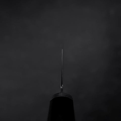 Santoku SG-2 Kurozome Damascus Ebony Handle 180mm-[Musashi]-[Japanese-Kitchen-Knives]