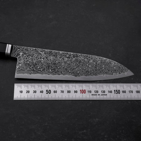 Santoku SG-2 Kurozome Damascus Ebony Handle 180mm-[Musashi]-[Japanese-Kitchen-Knives]