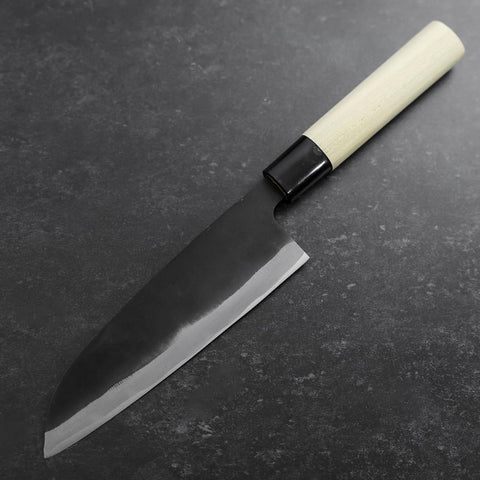 Santoku SK Steel Kurouchi Magnolia Handle 165mm-[Musashi]-[Japanese-Kitchen-Knives]