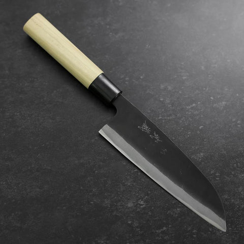 Santoku SK Steel Kurouchi Magnolia Handle 165mm-[Musashi]-[Japanese-Kitchen-Knives]