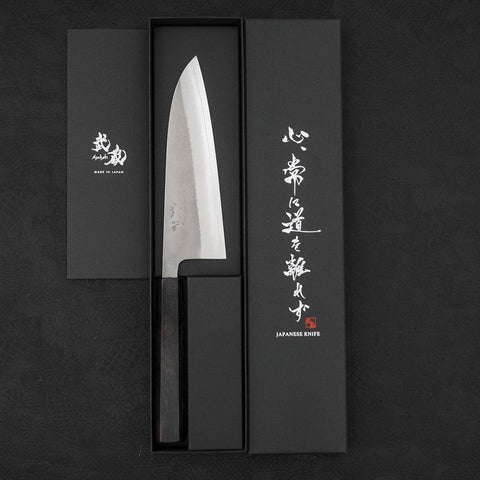 Santoku SKD11 Nashiji Ebony Handle 165mm-[Musashi]-[Japanese-Kitchen-Knives]
