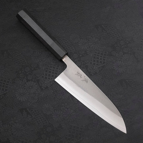 Santoku SKD11 Nashiji Ebony Handle 165mm-[Musashi]-[Japanese-Kitchen-Knives]