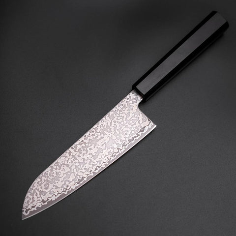 Santoku SLD Black Damascus Ebony Handle 170mm (6.7”)-[Musashi]-[Japanese-Kitchen-Knives]