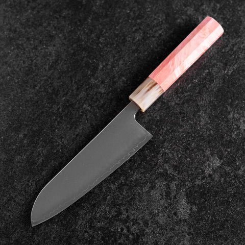 Santoku SLD Mirror Buffalo Dark Pink Maple Handle 170mm (6.7”)