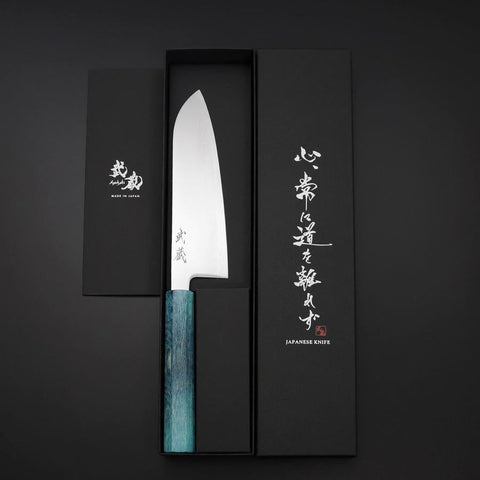 Santoku SLD Mirror Coral Shore Handle 170mm-[Musashi]-[Japanese-Kitchen-Knives]
