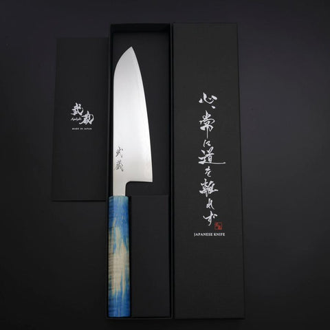 Santoku SLD Mirror Shoreline Handle 170mm-[Musashi]-[Japanese-Kitchen-Knives]