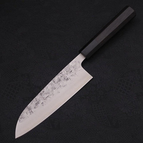 Santoku SLD Nashiji Washi Buffalo Ebony Handle 165mm-[Musashi]-[Japanese-Kitchen-Knives]