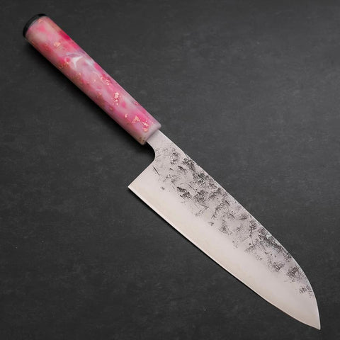 Santoku SLD Nashiji Washi Ocean Sakura Rose Gold Handle 165mm (6.5”)-[Musashi]-[Japanese-Kitchen-Knives]