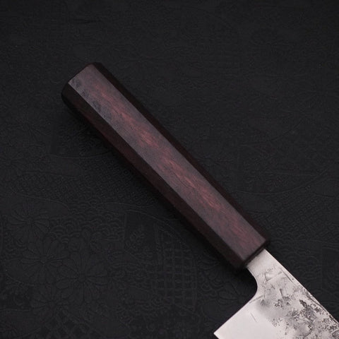 Santoku SLD Nashiji Washi Purple Urushi Handle 165mm-[Musashi]-[Japanese-Kitchen-Knives]