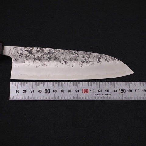 Santoku SLD Nashiji Washi Purple Urushi Handle 165mm-[Musashi]-[Japanese-Kitchen-Knives]