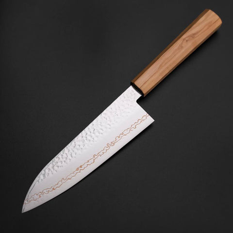Santoku SLD Tsuchime Damasco Níquel Color Mango de Olivo 170mm Edición Limitada