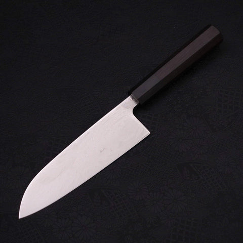 Santoku SLD Damasco Níquel Ondulado Mango de Ébano con Cuerno de Búfalo 165mm