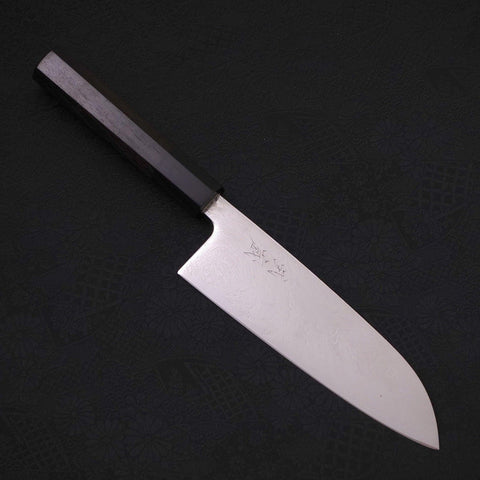 Santoku SLD Wave Nickel Damascus Buffalo Ebony Handle 165mm-[Musashi]-[Japanese-Kitchen-Knives]