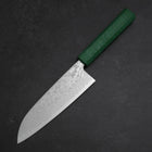 Santoku SLD Wave Nickel Damascus Green Urushi Handle 165mm-[Musashi]-[Japanese-Kitchen-Knives]