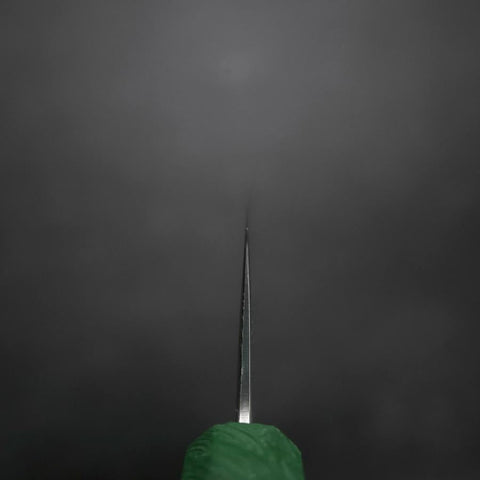 Santoku SLD Wave Nickel Damascus Green Urushi Handle 165mm-[Musashi]-[Japanese-Kitchen-Knives]