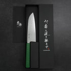 Santoku SLD Wave Nickel Damascus Green Urushi Handle 165mm-[Musashi]-[Japanese-Kitchen-Knives]