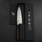 Santoku Silver Steel #3 Damascus Buffalo Wenge Handle 180mm-[Musashi]-[Japanese-Kitchen-Knives]