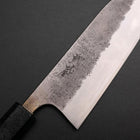 Santoku Silver Steel #3 Nashiji Black Ishime Urushi Handle 165mm-[Musashi]-[Japanese-Kitchen-Knives]