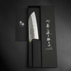 Santoku Silver Steel #3 Nashiji Black Ishime Urushi Handle 165mm-[Musashi]-[Japanese-Kitchen-Knives]