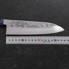 Santoku Silver Steel #3 Nashiji Blue Maple Handle 180mm-[Musashi]-[Japanese-Kitchen-Knives]