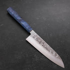 Santoku Silver Steel #3 Nashiji Blue Maple Handle 180mm-[Musashi]-[Japanese-Kitchen-Knives]
