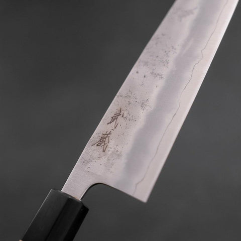 Santoku Silver Steel #3 Nashiji Buffalo Magnolia Handle 165mm-[Musashi]-[Japanese-Kitchen-Knives]
