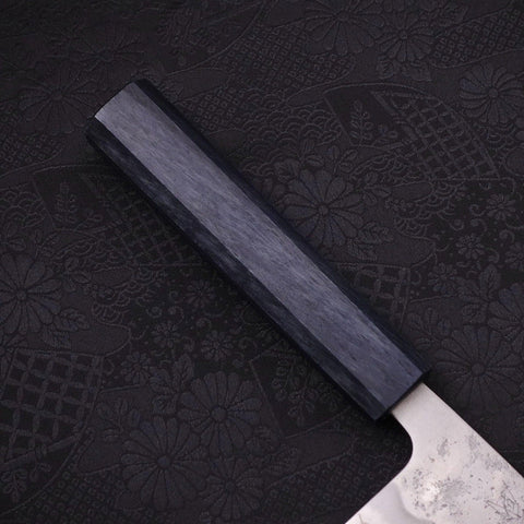 Santoku Silver Steel #3 Nashiji Dark Blue Handle 165mm (6.5”)