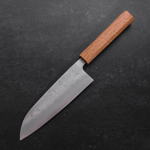 Santoku Silver Steel #3 Nashiji Oak Handle 165mm-[Musashi]-[Japanese-Kitchen-Knives]