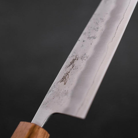 Santoku Silver Steel #3 Nashiji Oak Handle 165mm-[Musashi]-[Japanese-Kitchen-Knives]