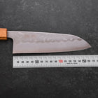 Santoku Silver Steel #3 Nashiji Oak Handle 165mm-[Musashi]-[Japanese-Kitchen-Knives]